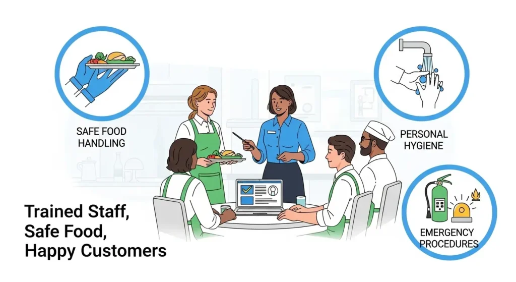 Importance of staff training in food safety for Dubai food businesses.